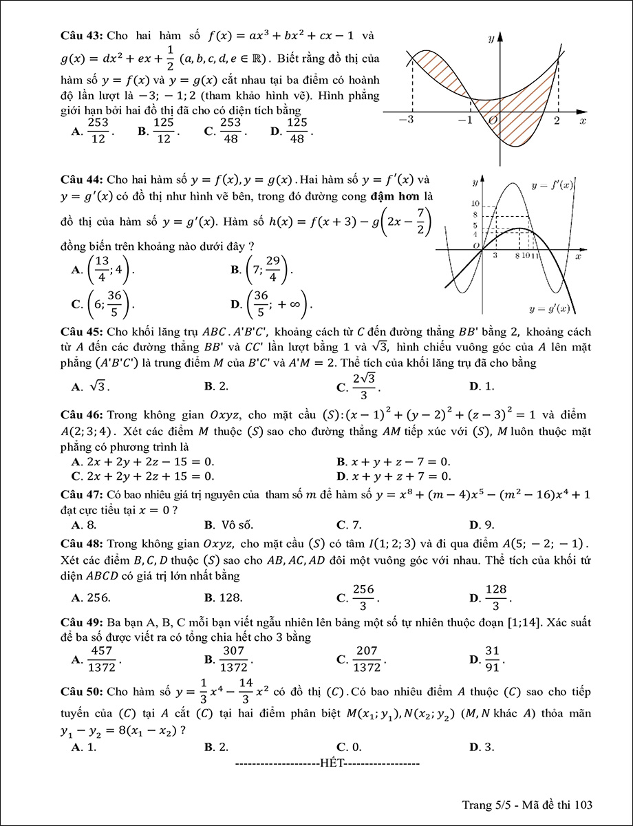 Mã đề 103 (trang 5)